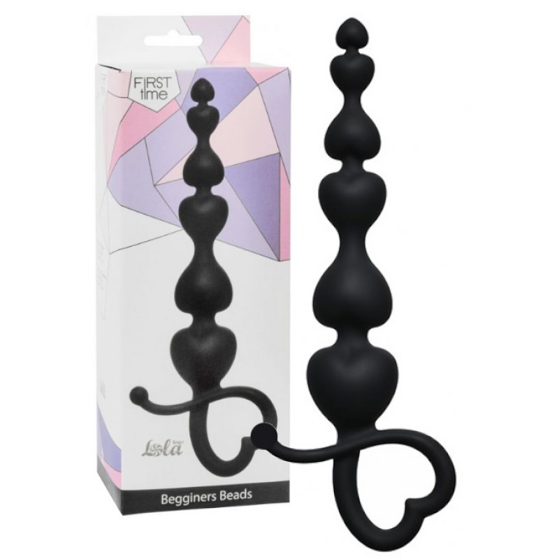 Силиконовая анальная цепочка Begginers Beads Black