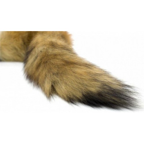 Силиконовая анальная втулка с рыжим хвостиком Furry Fox