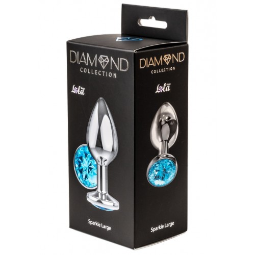 Анальная пробка Diamond Light blue Sparkle Large Lola