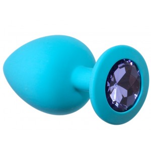 Анальная пробка Emotions Cutie Large Turquoise Light Purple Crystal