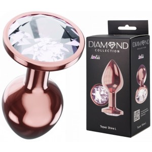 Анальная пробка Diamond Moonstone Shine L розовое золото