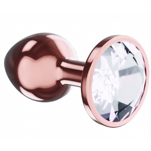Анальная пробка Diamond Moonstone Shine L розовое золото