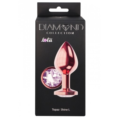 Анальная пробка Diamond Moonstone Shine L розовое золото