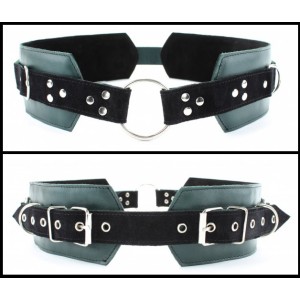 Пояс из натуральной кожи изумруд (иной угол)