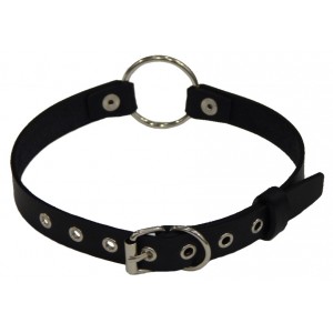 Кожаный кляп со съёмным кольцом Hand Made (иной угол)