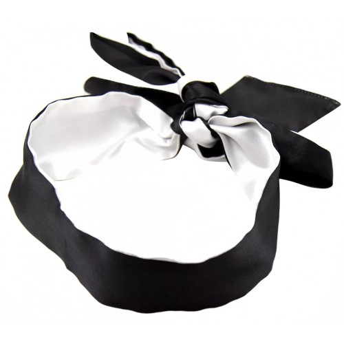 Сатиновая черно-белая маска-лента на глаза