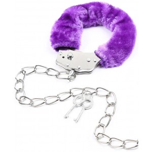 Металлические кандалы с фиолетовым мехом (иной угол)