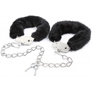 Металлические кандалы с черным мехом