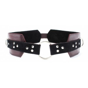 Пояс из натуральной кожи бордо (иной угол)