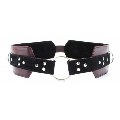 Пояс из натуральной кожи бордо