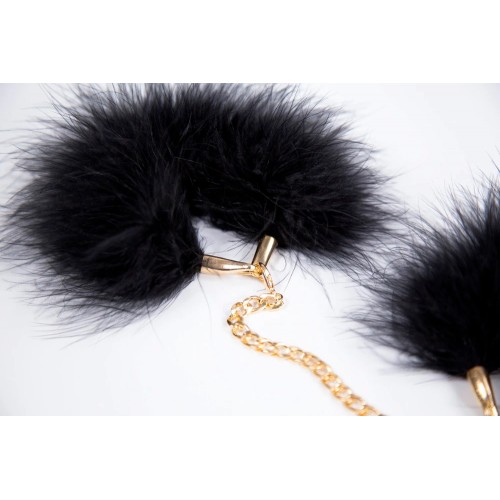 Наручники черное перо на цепочке