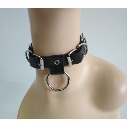 Черный чокер с двумя пряжками