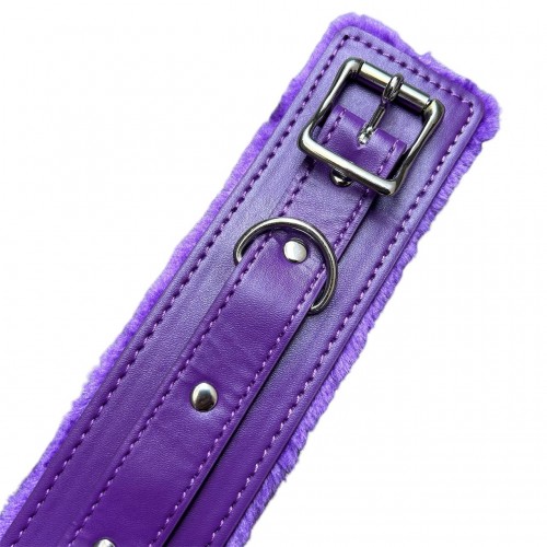 Мягкий ошейник с поводком на цепочке фиолетовый