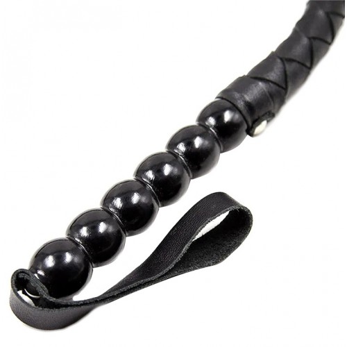 Кнут с ребристой ручкой черный