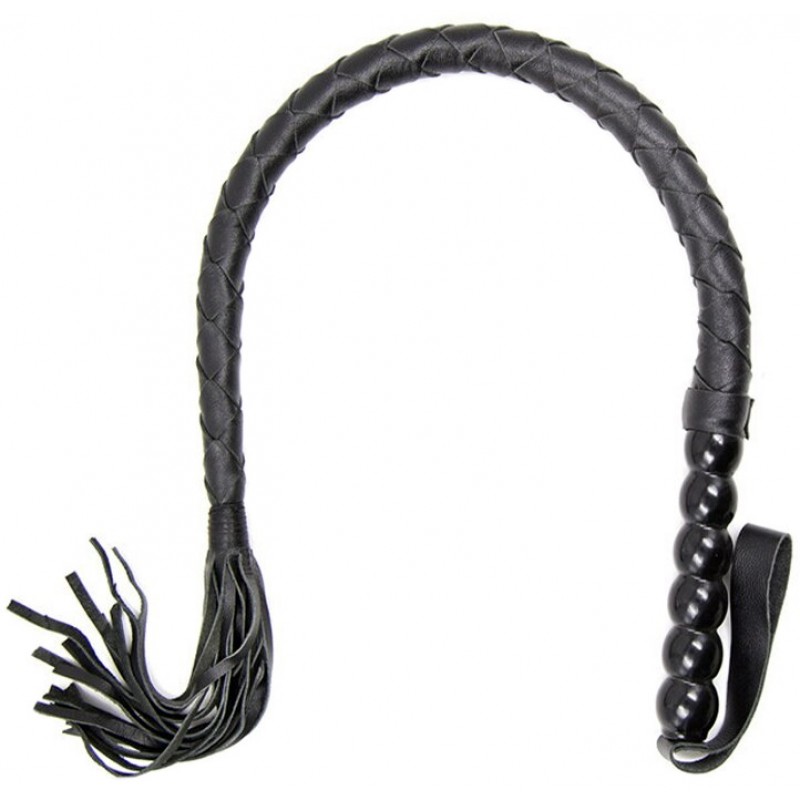 Кнут с ребристой ручкой черный