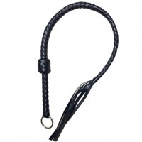 Черный кнут с основанием-колечком 116 см