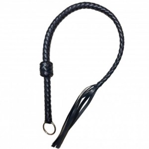 Черный кнут с основанием-колечком 116 см