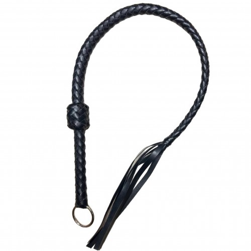 Черный кнут с основанием-колечком 116 см
