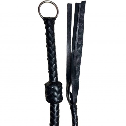 Черный кнут с основанием-колечком 116 см