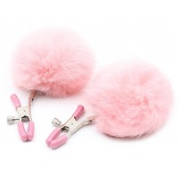 Зажимы для сосков с розовым мехом