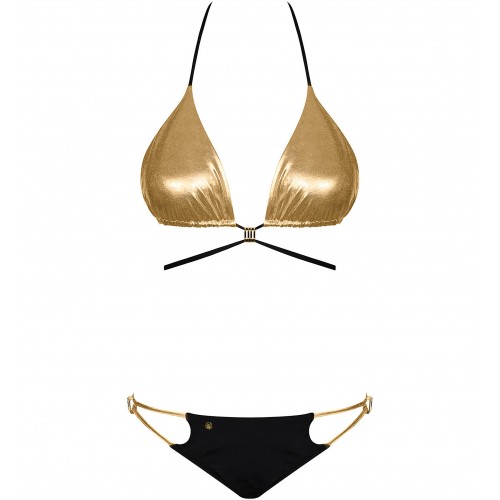Бикини черно-золотого цвета с мерцающим блеском Goldivia L