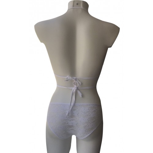 Белый кружевной комплект белья XS/S