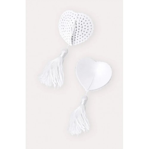 Белые пэстисы для груди с пайетками