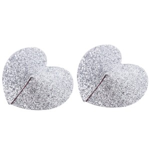 Серебристые пэстисы в виде сердца (иной угол)