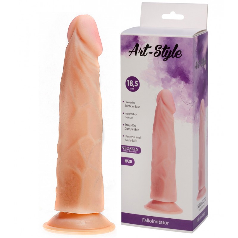 Рельефный фаллоимитатор на присоске Art Style 21 см