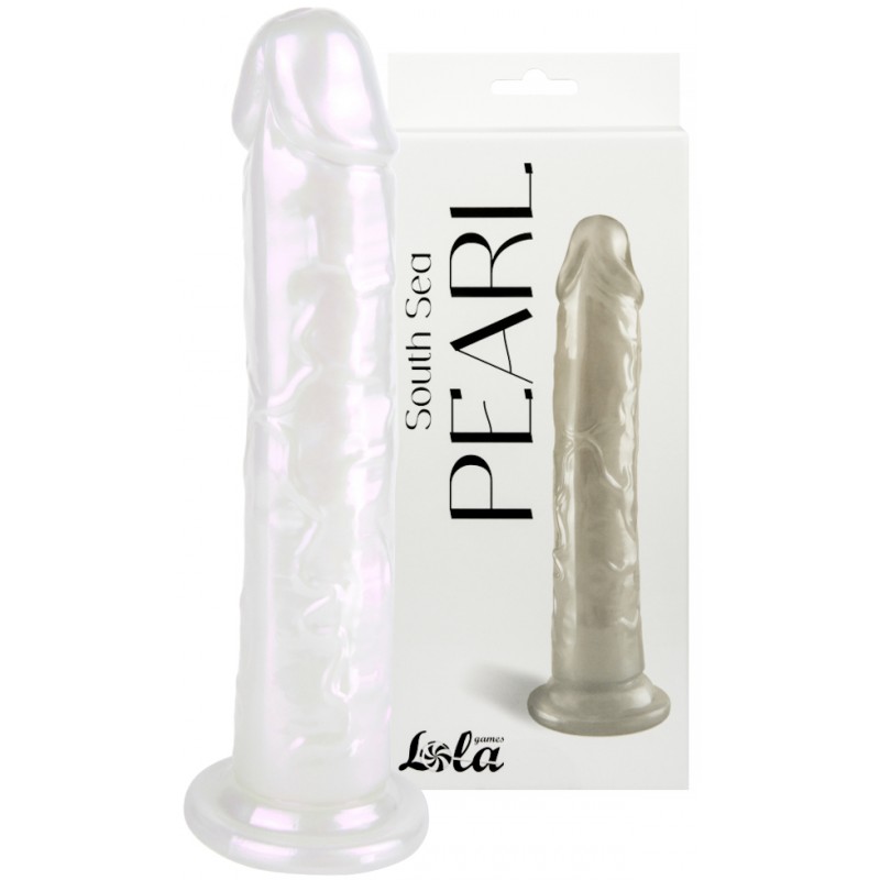 Перламутровый фаллос на присоске South Sea Pearl белый 20 см
