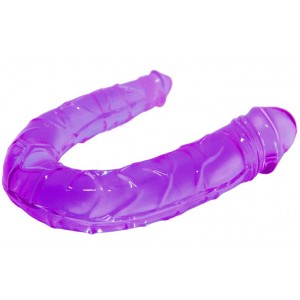 Двухголовый фаллоимитатор Double Dong фиолетовый 30 см (иной угол)