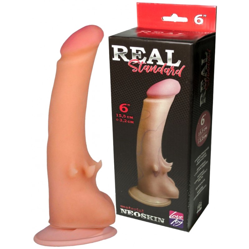 Фаллоимитатор из киберкожи Real Standard со стимулирующими лепестками 20 см