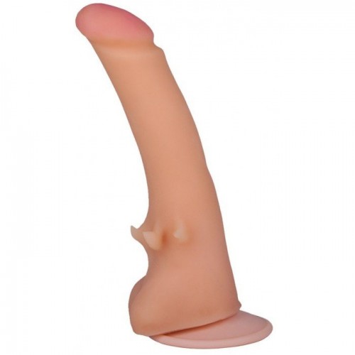 Фаллоимитатор из киберкожи Real Standard со стимулирующими лепестками 20 см