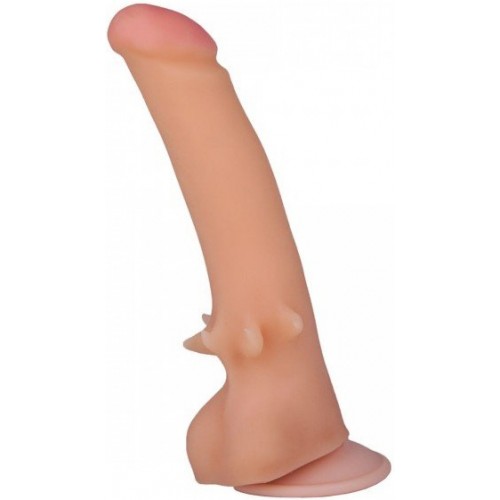 Фаллоимитатор из киберкожи Real Standard со стимулирующими лепестками 20 см