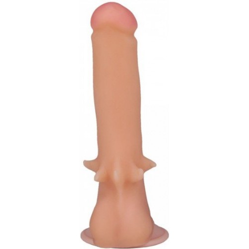 Фаллоимитатор из киберкожи Real Standard со стимулирующими лепестками 20 см