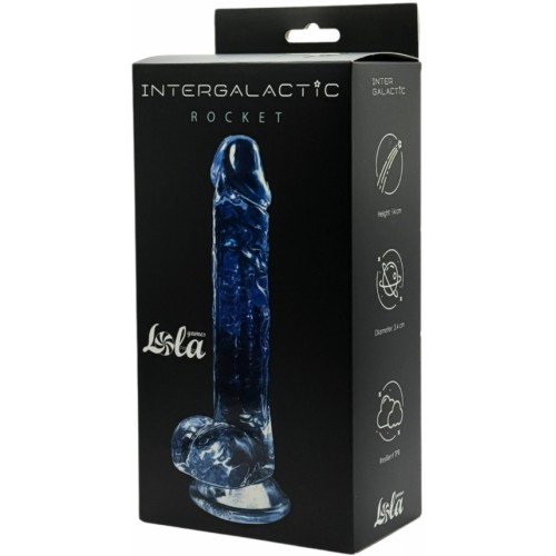 Прозрачный фаллоимитатор с мошонкой Intergalactic Rocket