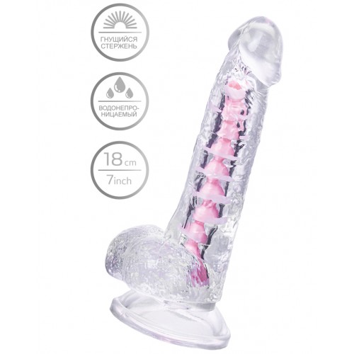 Гибкий фаллоимитатор A-Toys Parret, прозрачный, 18 см