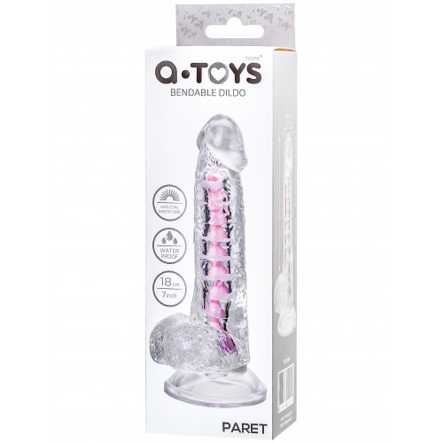 Гибкий фаллоимитатор A-Toys Parret, прозрачный, 18 см