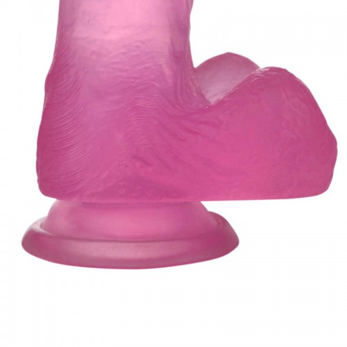 Розовый фаллос Jelly Studs Crystal Dildo Medium 18 см
