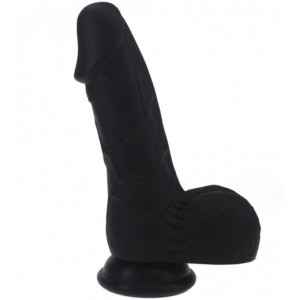 Небольшой черный фаллос из медицинского силикона (иной угол)