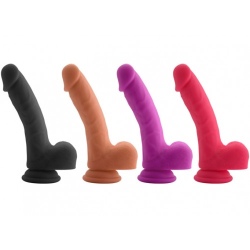 Изогнутый фаллоимитатор из медицинского силикона телесный