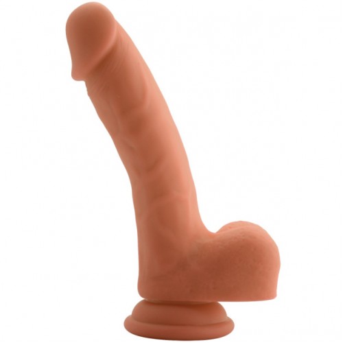 Изогнутый фаллоимитатор из медицинского силикона телесный