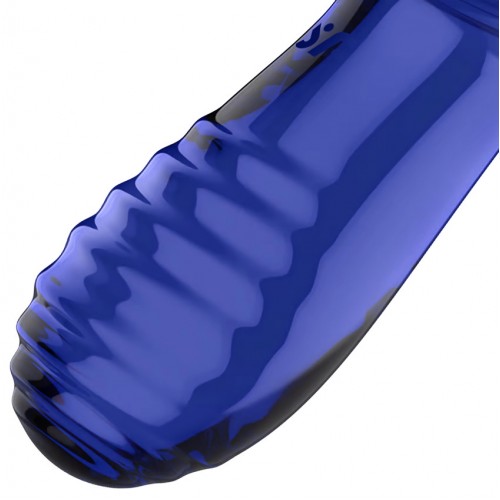 Двусторонний фаллоимитатор Satisfyer Double Crystal, стекло, голубой, 19,5 см