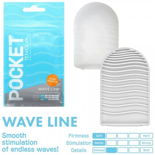 Карманный мастурбатор Tenga Pocket - Wave Line