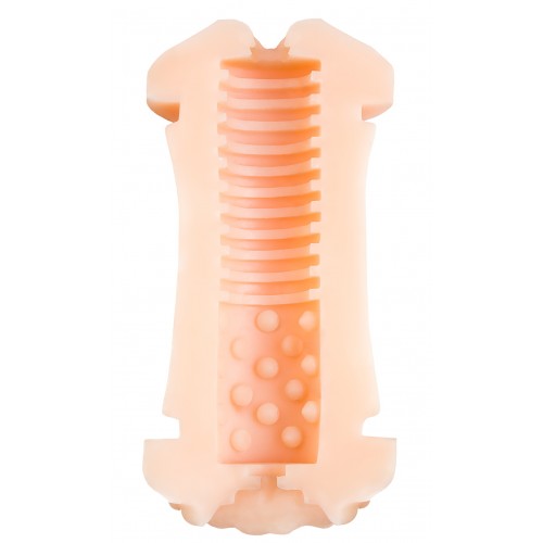 Мастурбатор двусторонний JOS LULU, TPR, телесный, 14,5 см