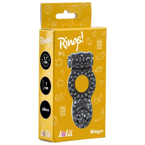 Тянущееся виброкольцо для эрекции Rings Ringer Black