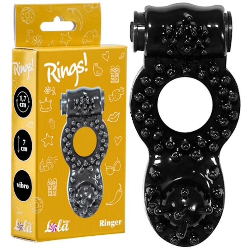 Тянущееся виброкольцо для эрекции Rings Ringer Black