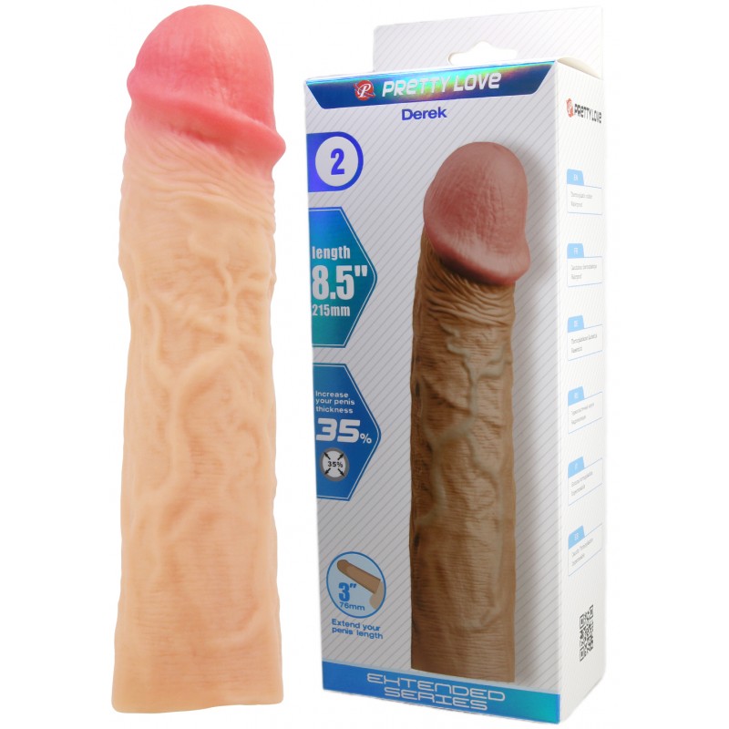 Удлиняющая насадка Pretty Love Derek телесная + 7,6 см