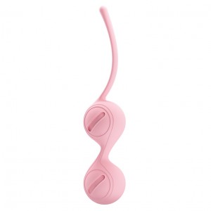 Вагинальные шарики со смещённым центром тяжести Pretty Love Kegel Tighten Up I, розовые (иной угол)