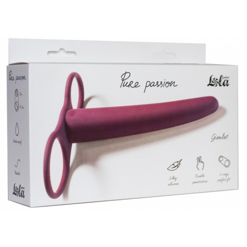 Насадка для двойного проникновения Pure Passion Gimlet бордовая